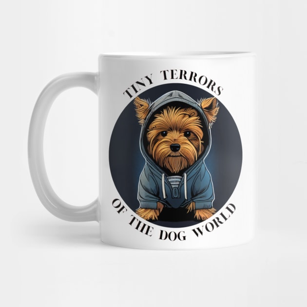 Yorkie Wearing a Hoodie T-Shirt by Lakeview TeeShop